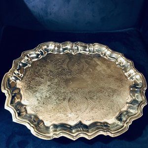 Vintage Antique Silver Serving Tray